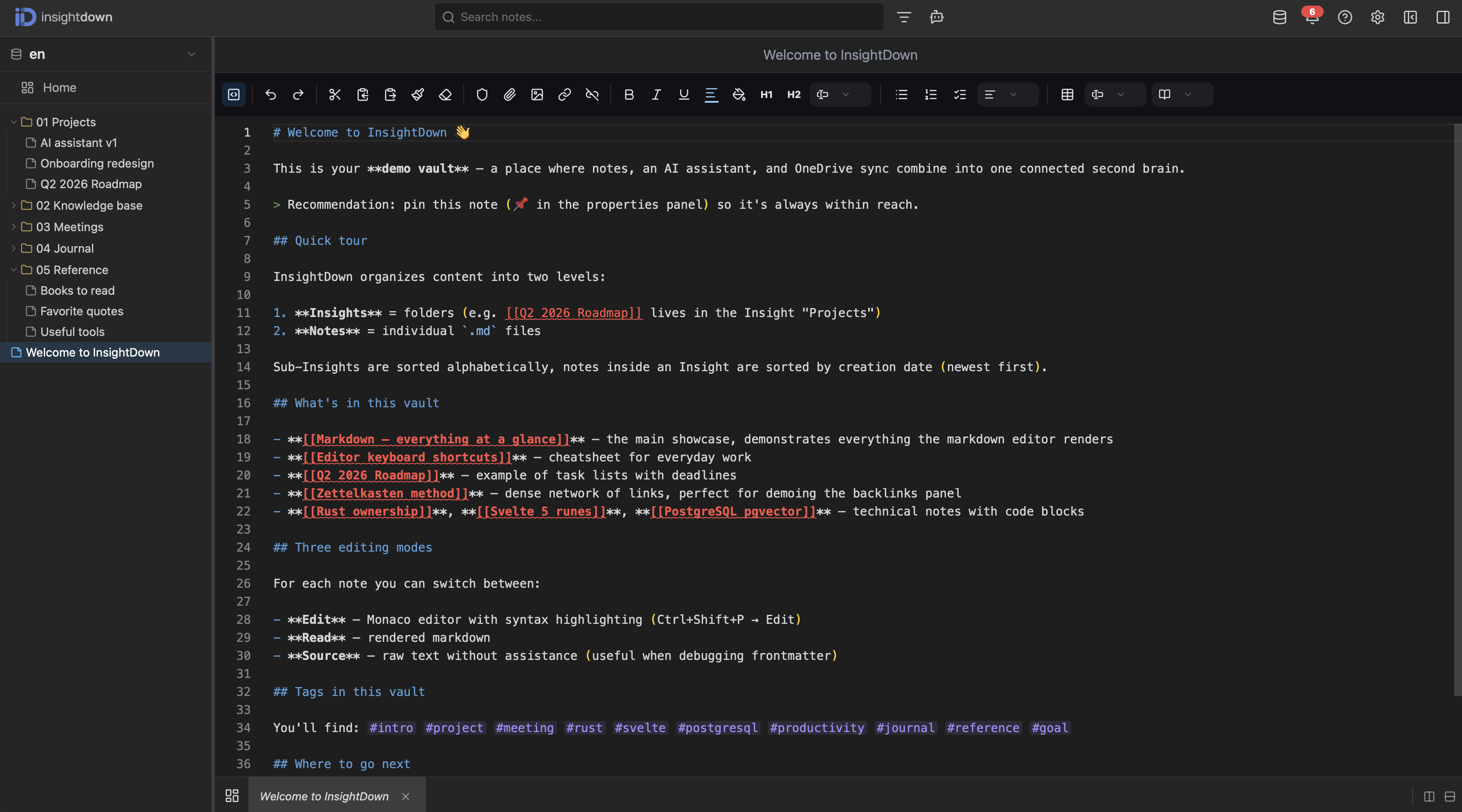 Markdown editor