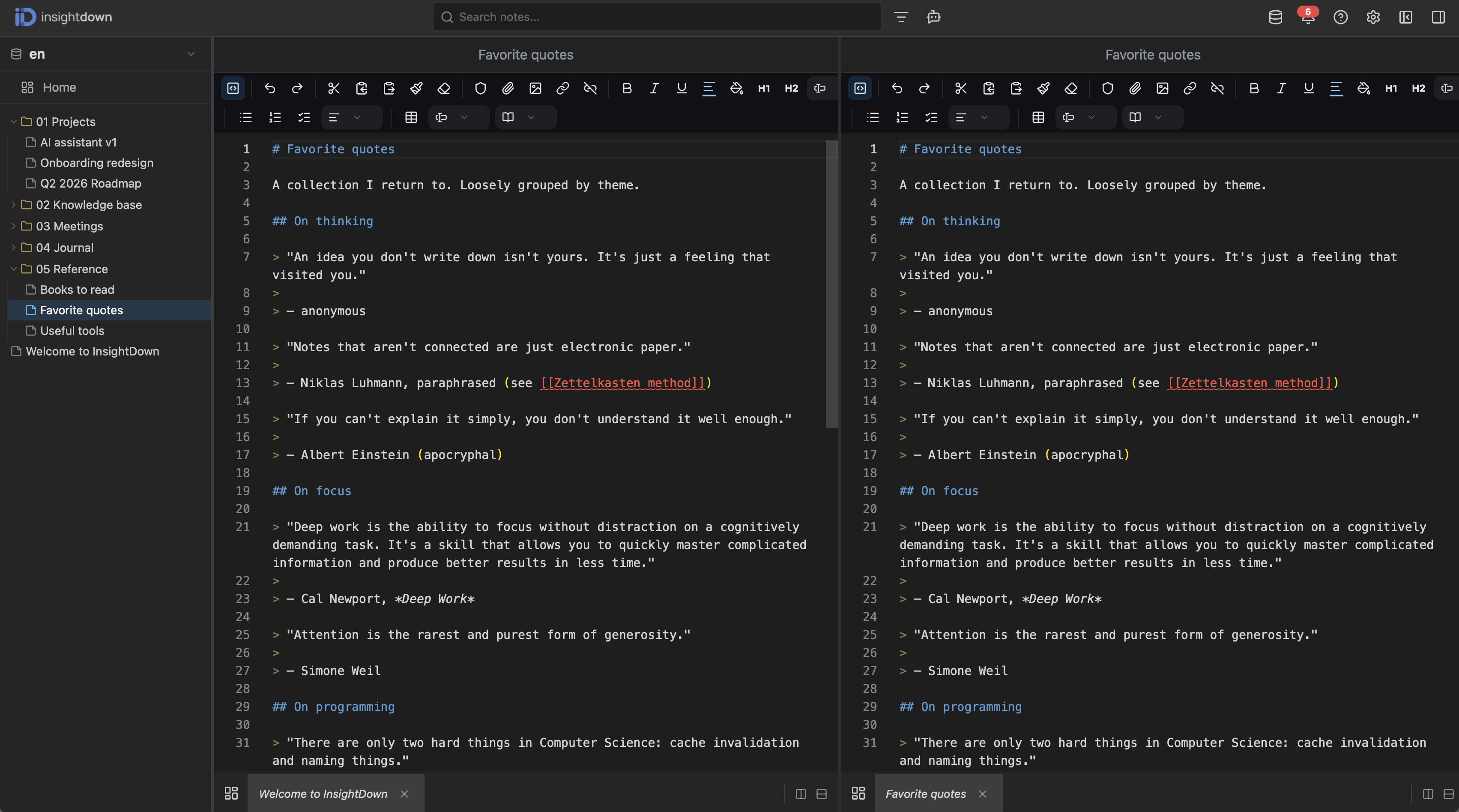 Split screen