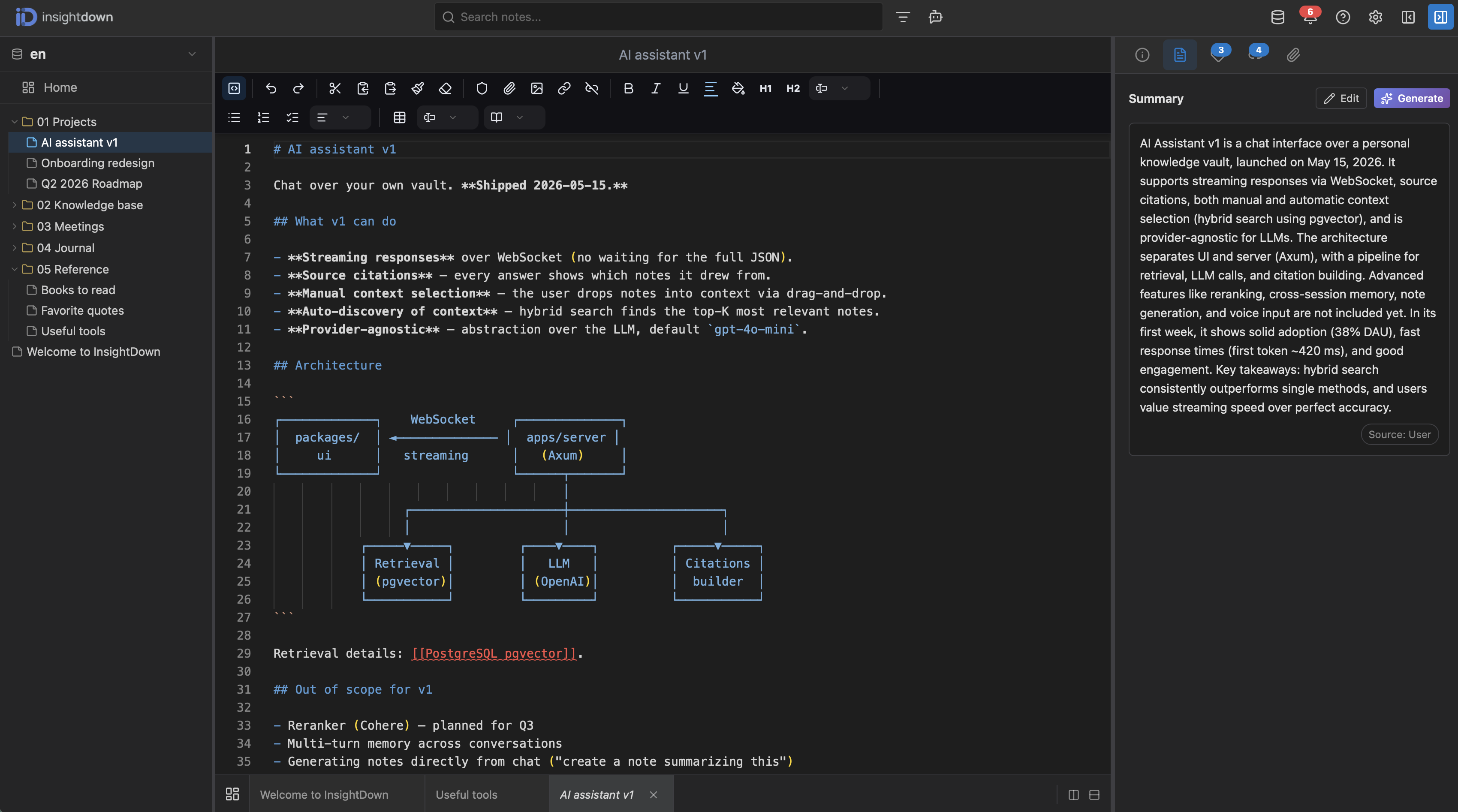 Metadata & AI summary